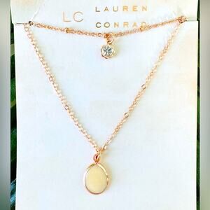 LC Lauren Conrad Mother of Pearl Necklace with Crystal 20”